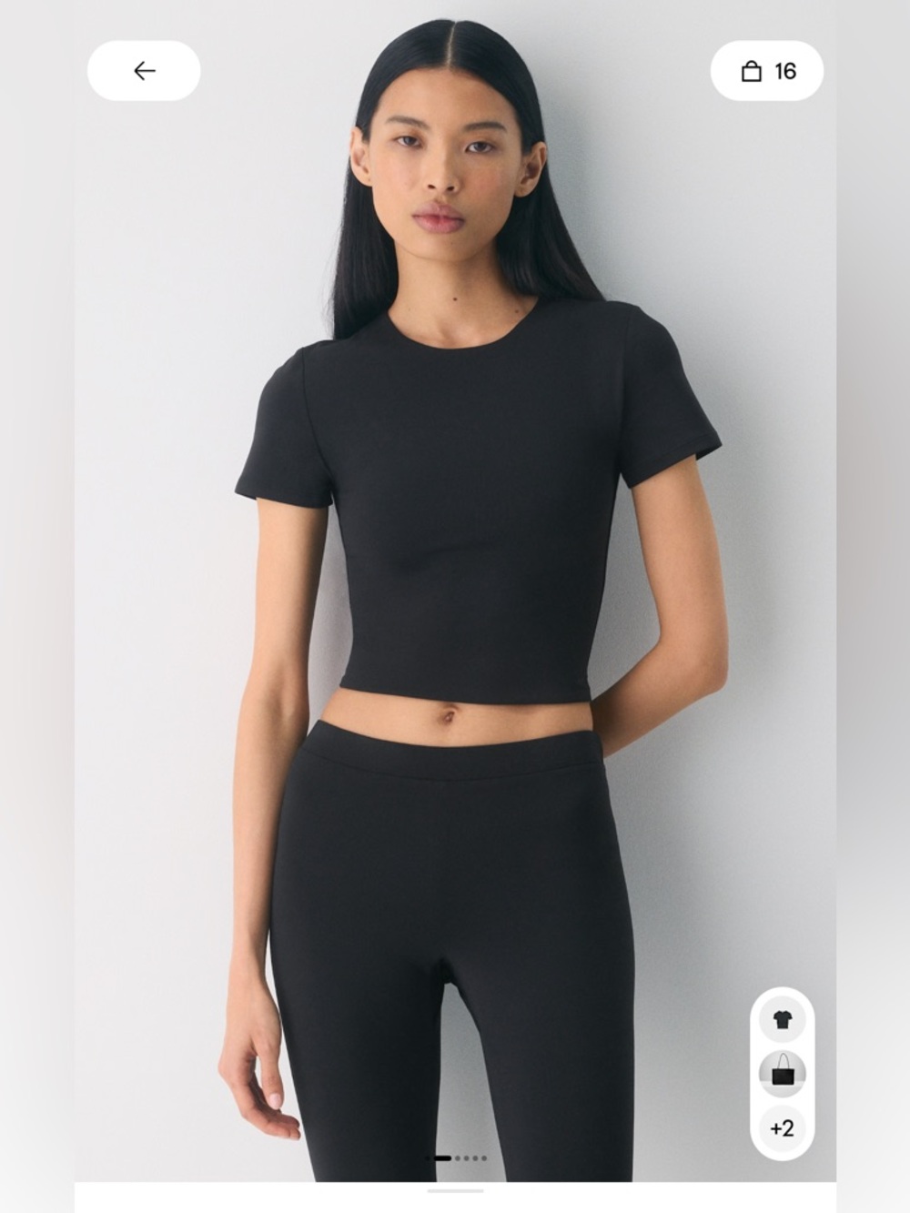 Aritzia Babaton Contour Waist T-Shirt, Small, Black